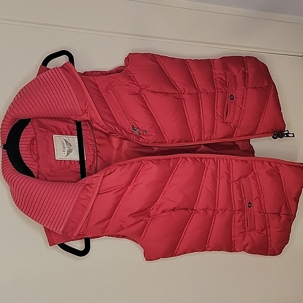Womens Esprit Dark Pink Down Quilted Vest Size M - Picture 3 of 11